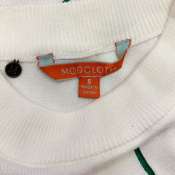 Modcloth 3D Christmas lights cream crewneck sweater size Small - Picture 4 of 7